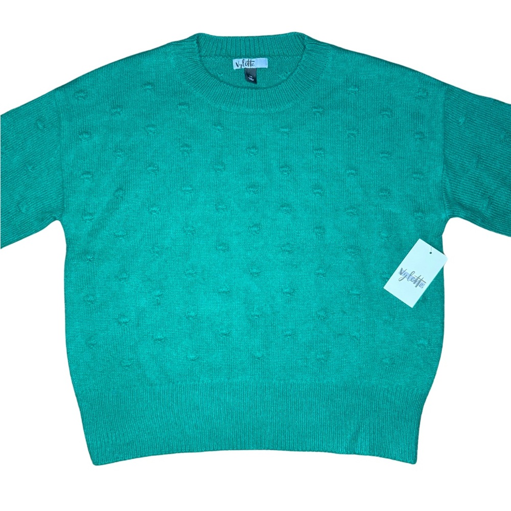 Vylette Fuzzy Green Sweater Size M